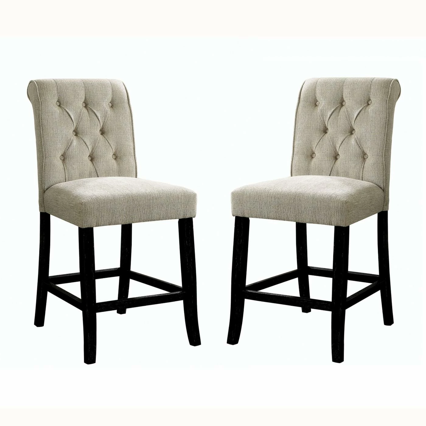 New π Counter Height Chairs Furniture Of America Verona Contemporary Chenille Counter Height Chair - Set Of 2 π₯° - Image 4
