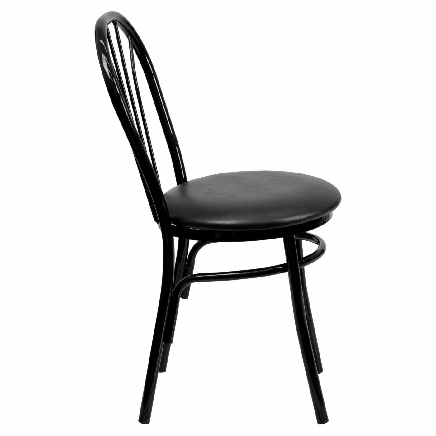 Best Pirce π Side Chairs Flash Furniture Hercules 20 In. Black Metal And Vinyl Fan Back Restaurant Chair β€οΈ - Image 4