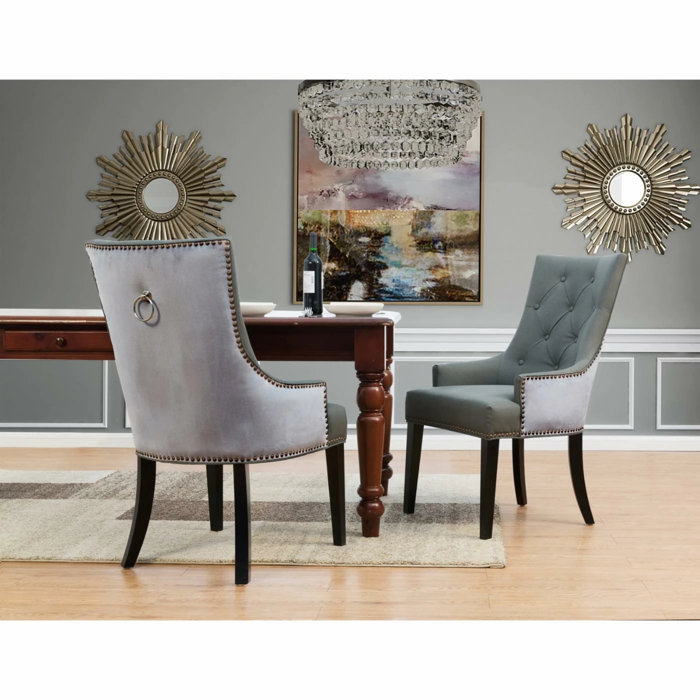 Brand new π Side Chairs Chic Home Gilbert Tufted Dining Side Chair With Nailhead Trim - Set Of 2 π - Image 6