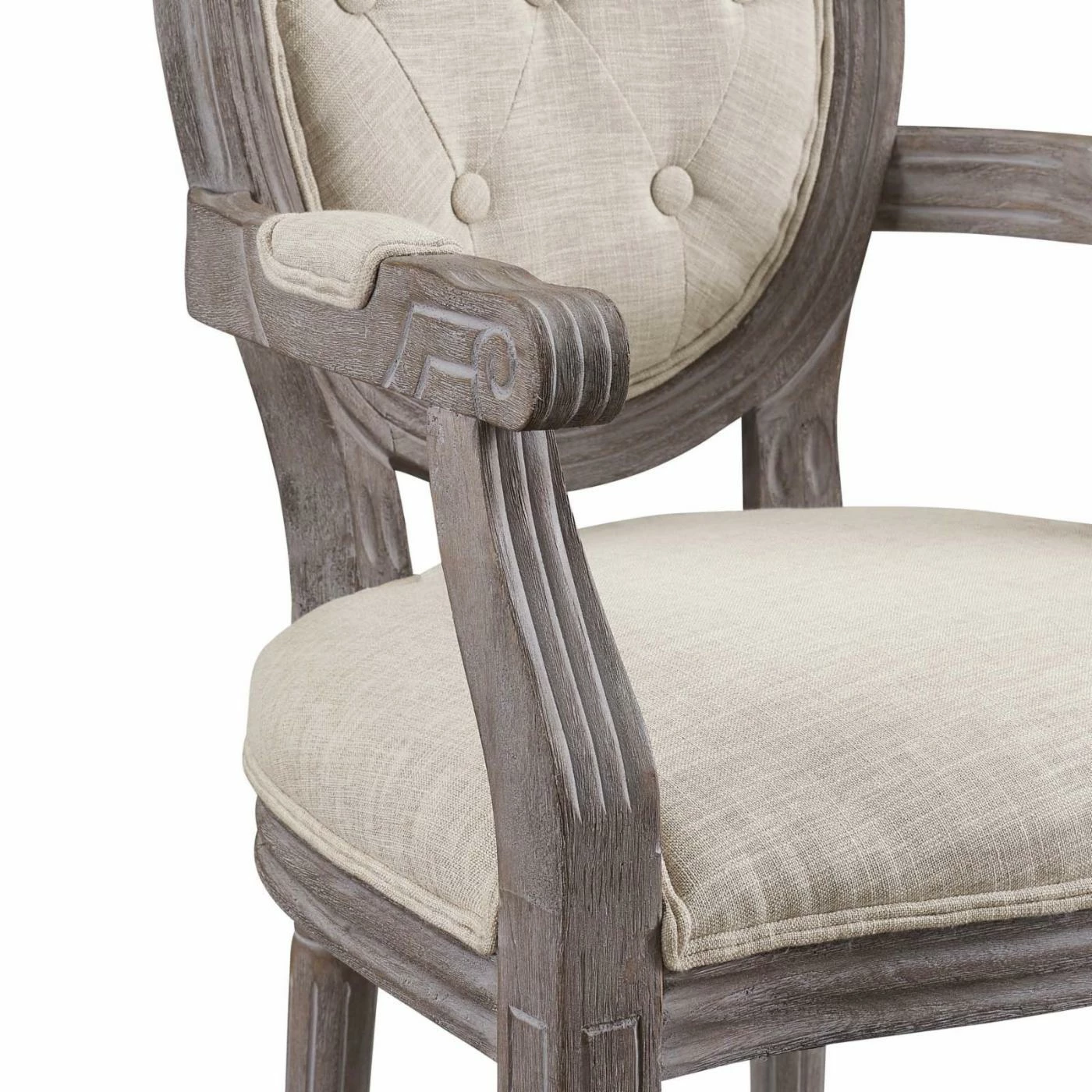 Cheapest π Formal Dining Chairs Modway Arise Vintage French Upholstered Fabric Dining Armchair β€οΈ - Image 6