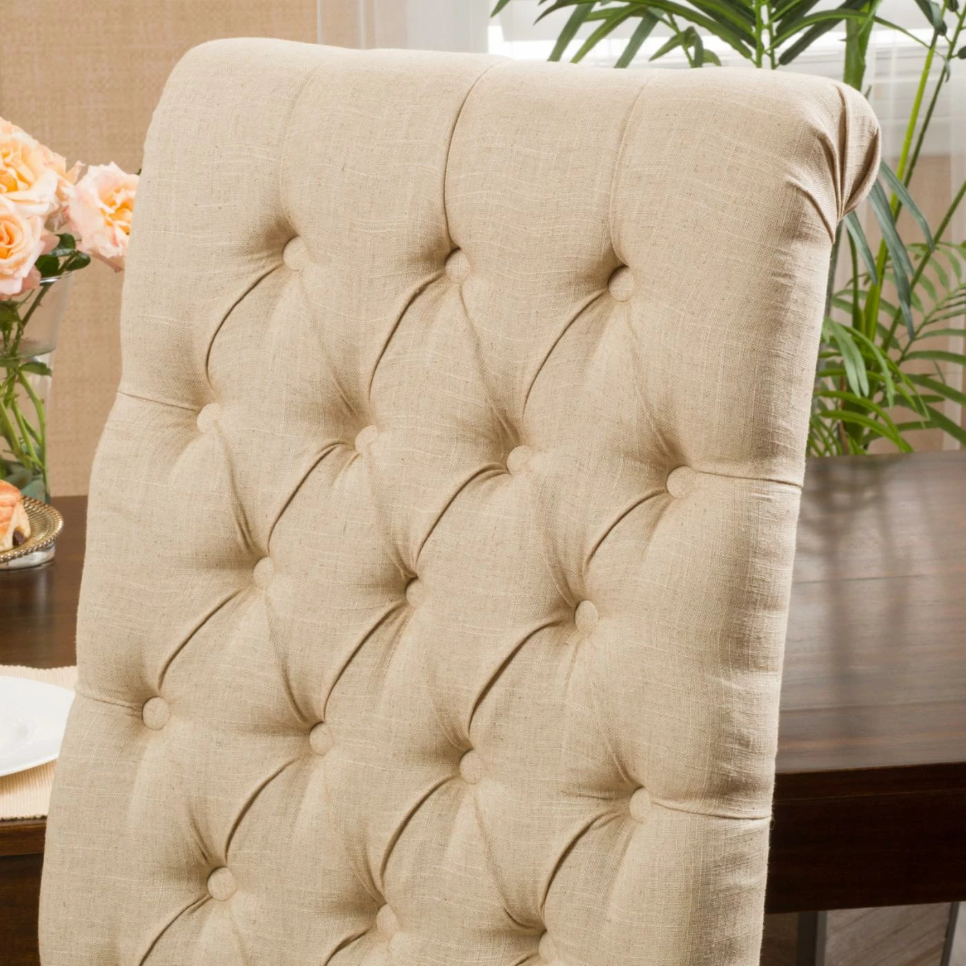 Top 10 π Best Selling Home Formal Dining Chairs Estbury Tall Dark Beige Tufted Dining Chair - Set Of 2 π - Image 7