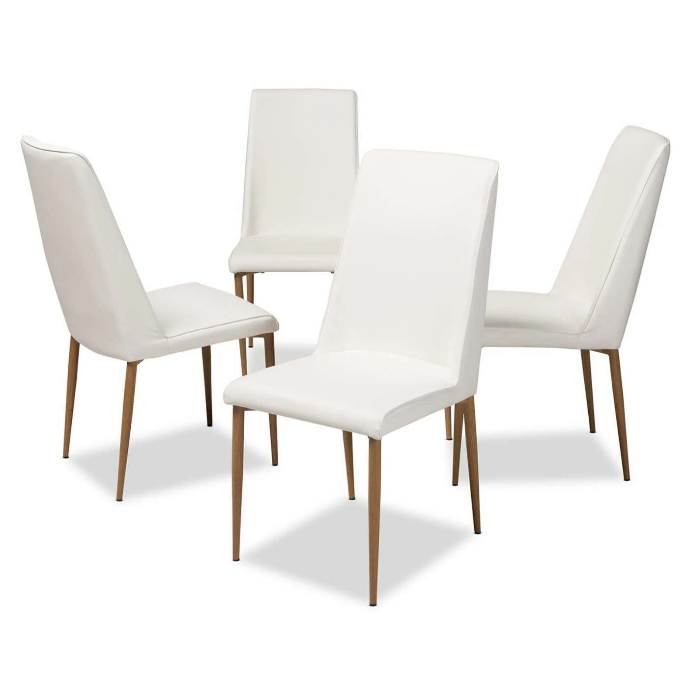 Outlet π Side Chairs Baxton Studio Chandelle Faux Leather Dining Side Chair - Set Of 4 π - Image 7