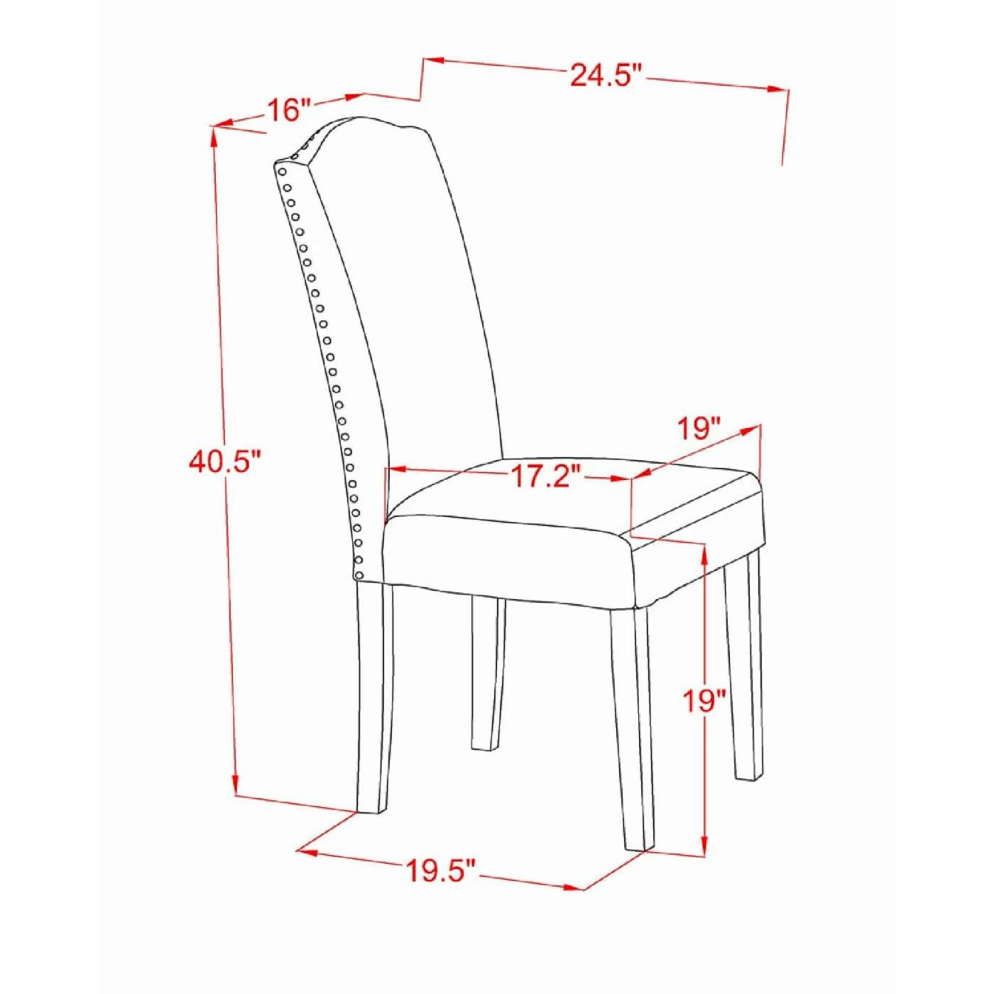 Promo π Formal Dining Chairs East West Furniture Encinal Fabric Parson Chair - Set Of 2 π - Image 8