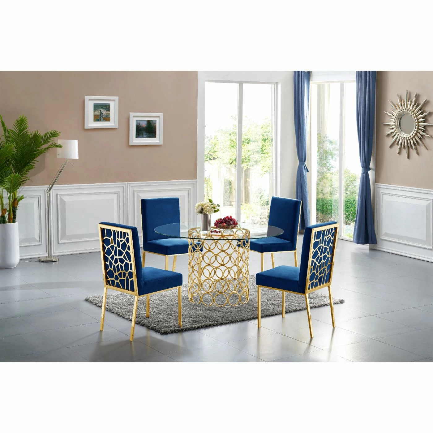 Buy π Side Chairs Meridian Furniture Inc Opal Velvet Dining Chair - Set Of 2 βοΈ - Image 8