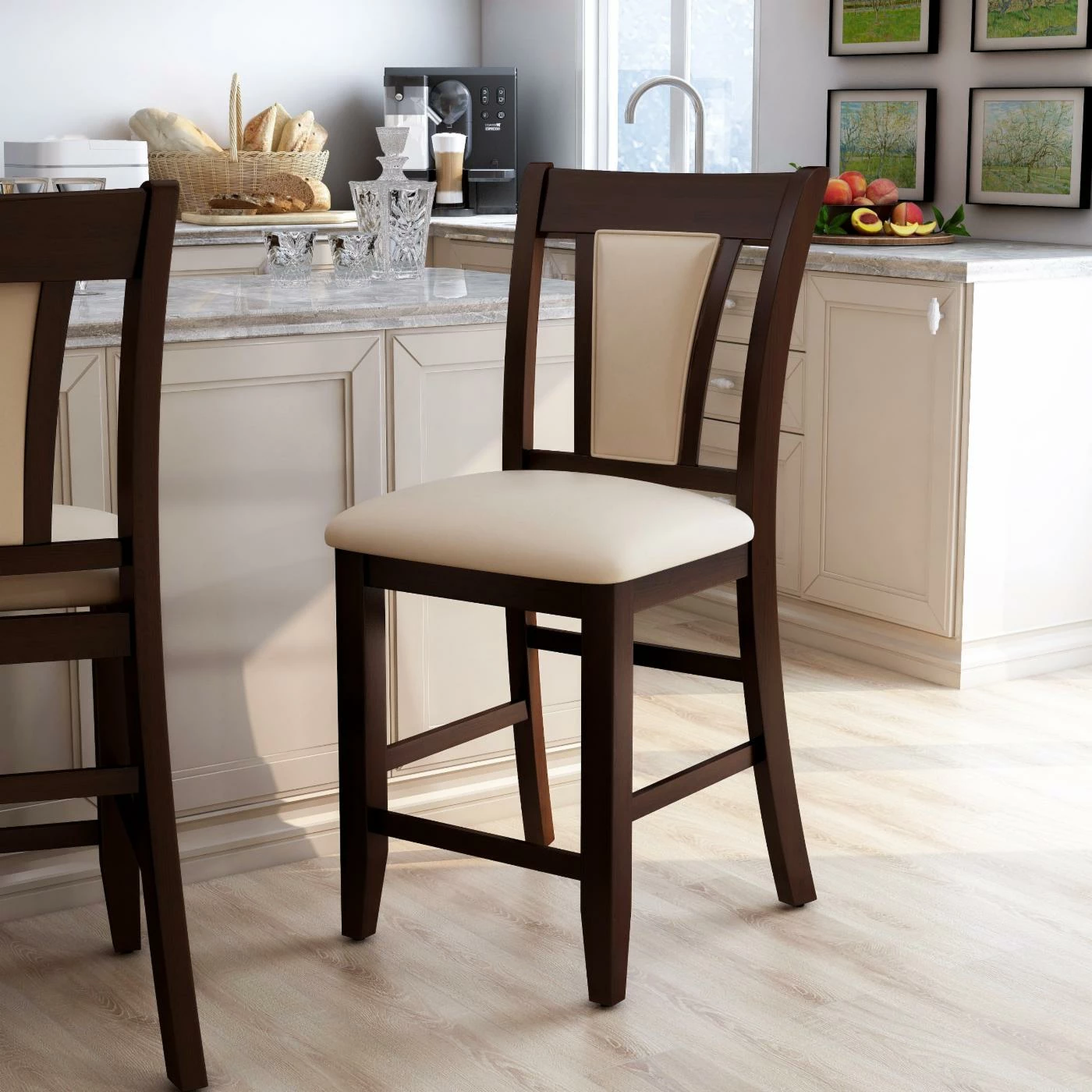 Best reviews of π Counter Height Chairs Furniture Of America Mullican Counter Height Leatherette Dining Chair - Set Of 2 β¨ - Image 9