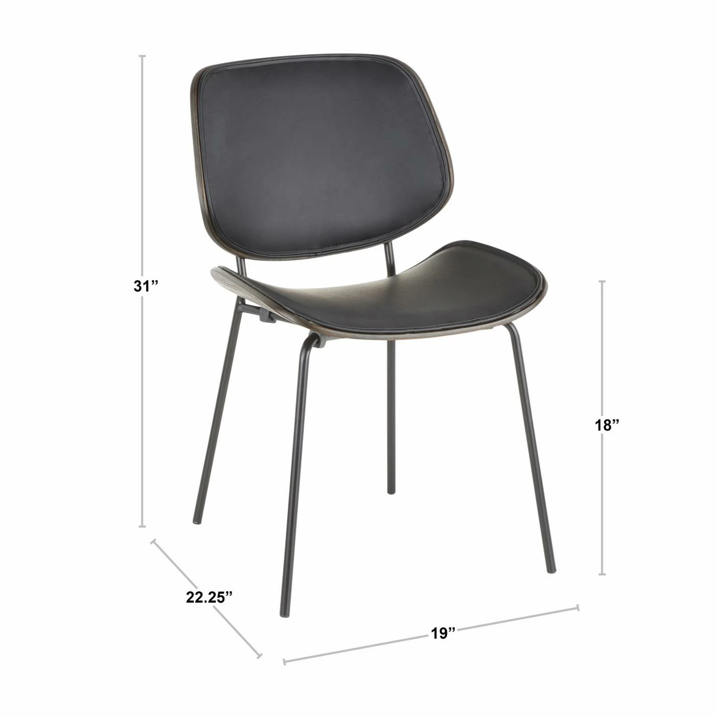 Flash Sale β Casual Dining Chairs LumiSource Lombardi Industrial Dining Side Chair π - Image 9