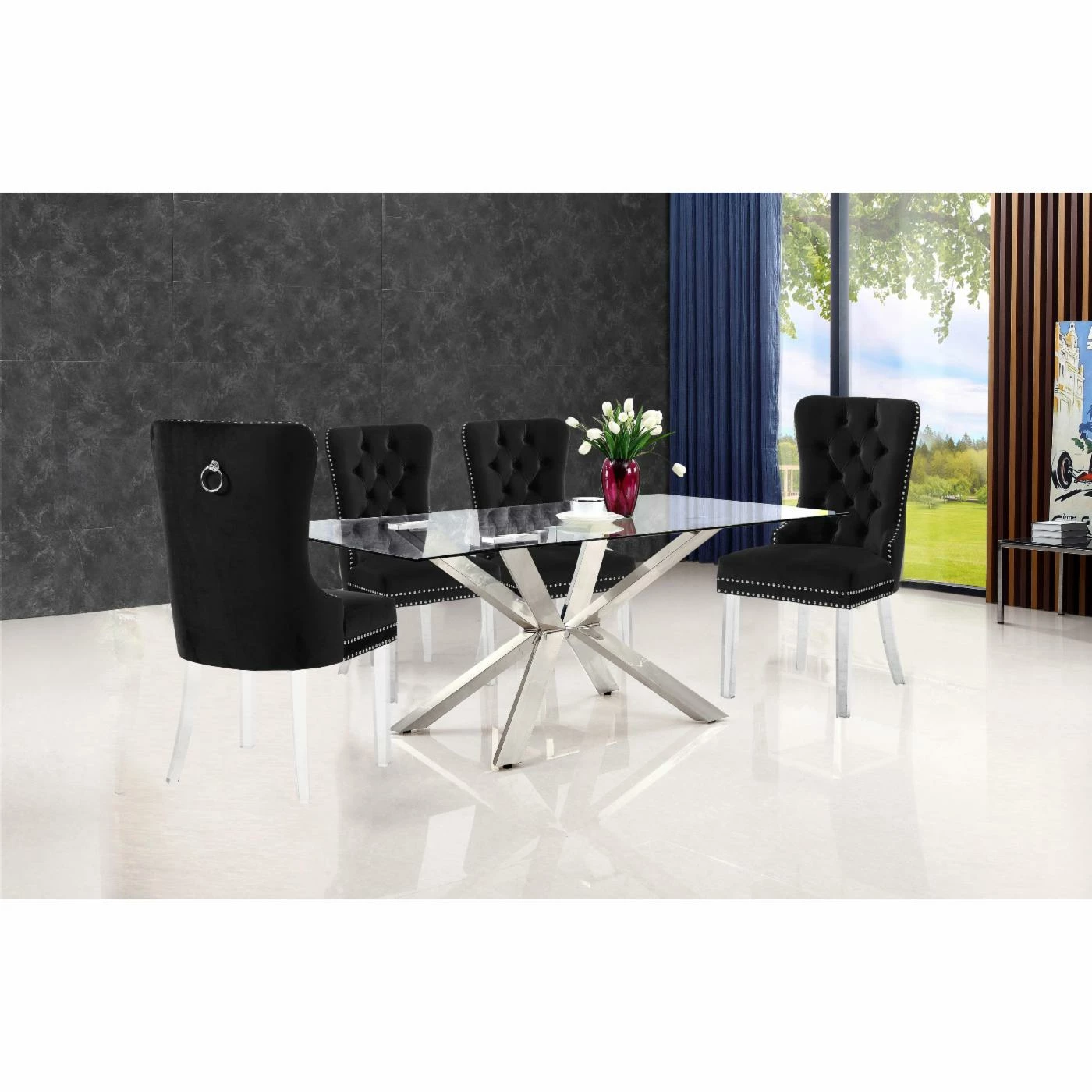 Deals π Formal Dining Chairs Meridian Furniture Inc Miley Tufted Dining Side Chair With Nailhead Trim - Set Of 2 π - Image 9