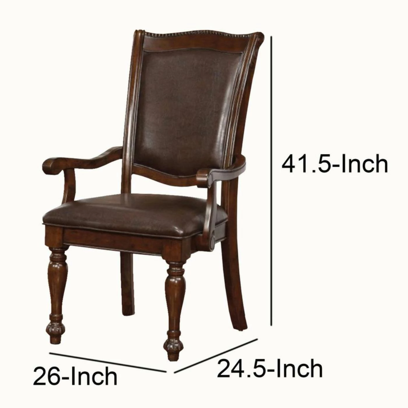 Best Sale π Formal Dining Chairs Benzara Alpena Traditional Formal Dining Arm Chair - Set Of 2 π - Image 6