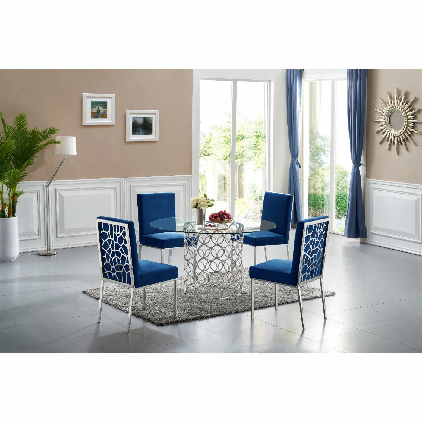Buy π Side Chairs Meridian Furniture Inc Opal Velvet Dining Chair - Set Of 2 βοΈ - Image 10