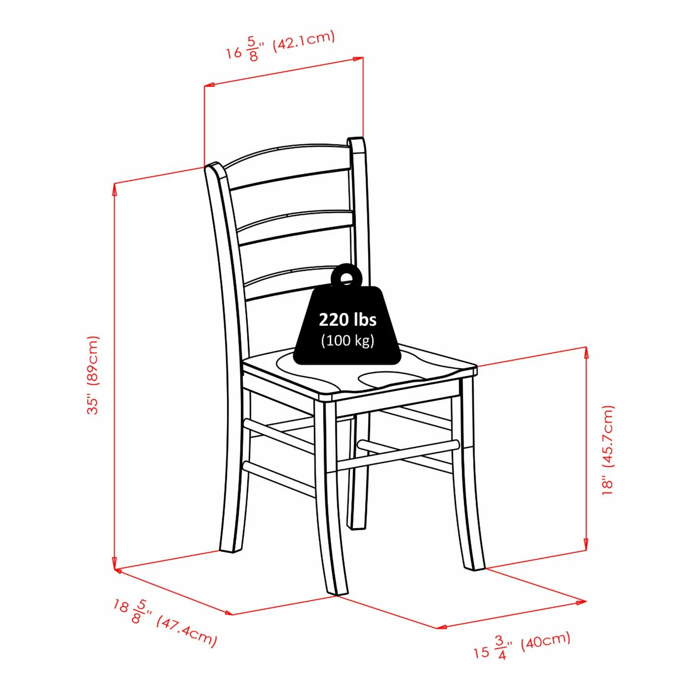 Promo ๐ฅฐ Side Chairs Winsome Ladder Back Chairs - Set Of 2 โญ - Image 10