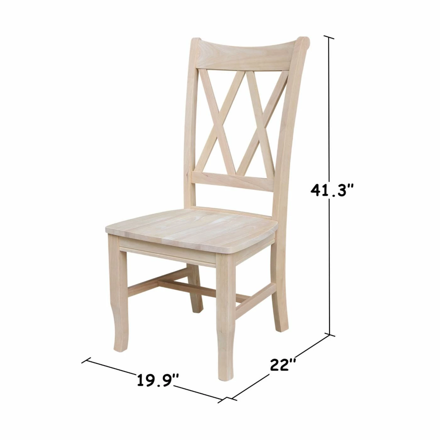 Promo π Side Chairs International Concepts Milford Double X-Back Chair - 2 Chairs π - Image 10