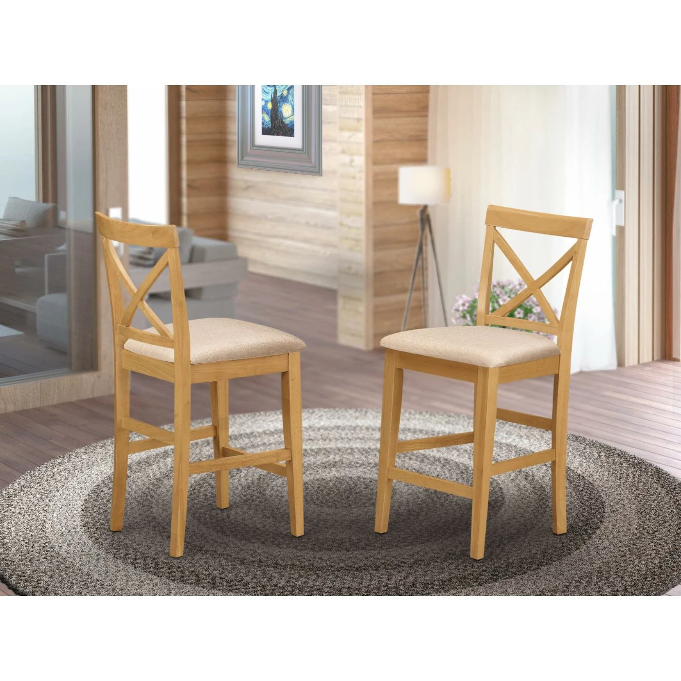 Flash Sale π₯° Formal Dining Chairs East West Furniture Pub Counter Height Dining Chair - Set Of 2 π - Image 3