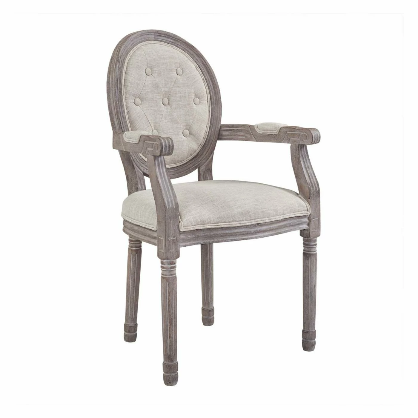 Cheapest π Formal Dining Chairs Modway Arise Vintage French Upholstered Fabric Dining Armchair β€οΈ - Image 3