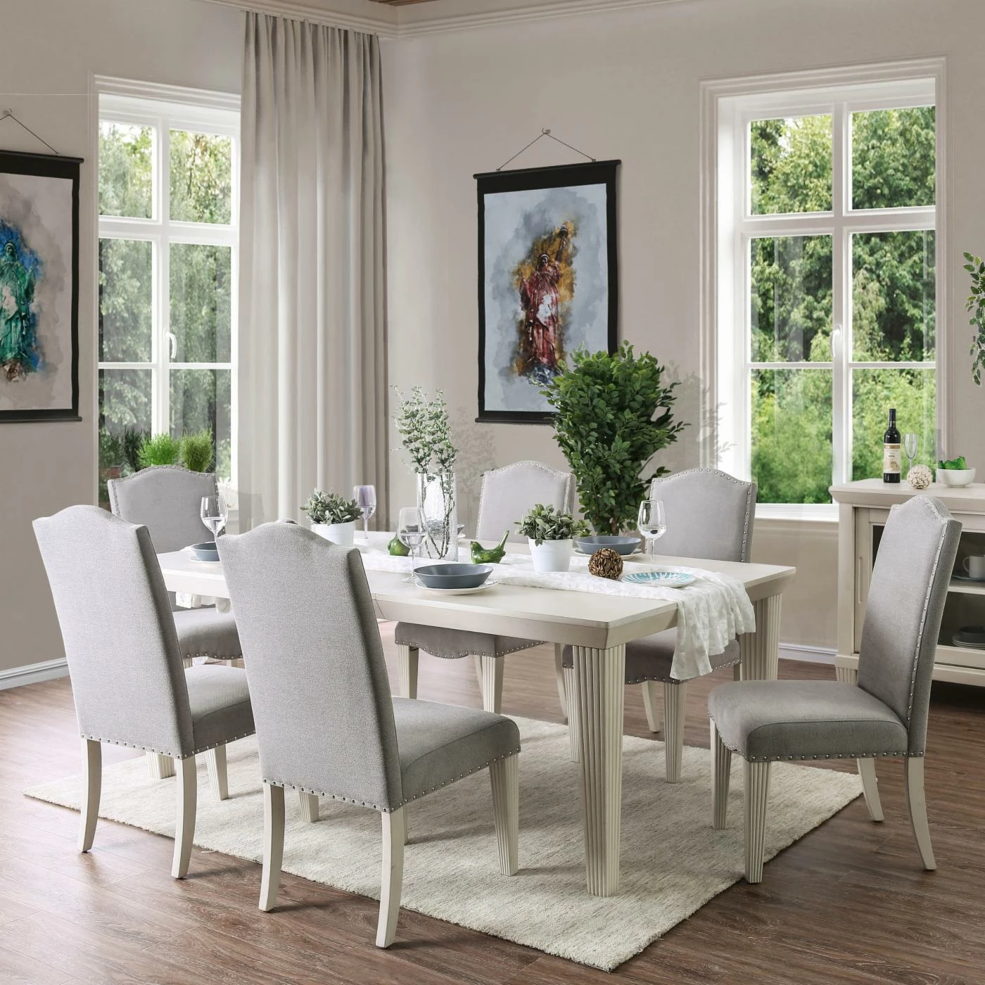 Cheapest β€οΈ Side Chairs Furniture Of America Glanville Nailhead Trim Dining Chairs - Set Of 2 π₯° - Image 3