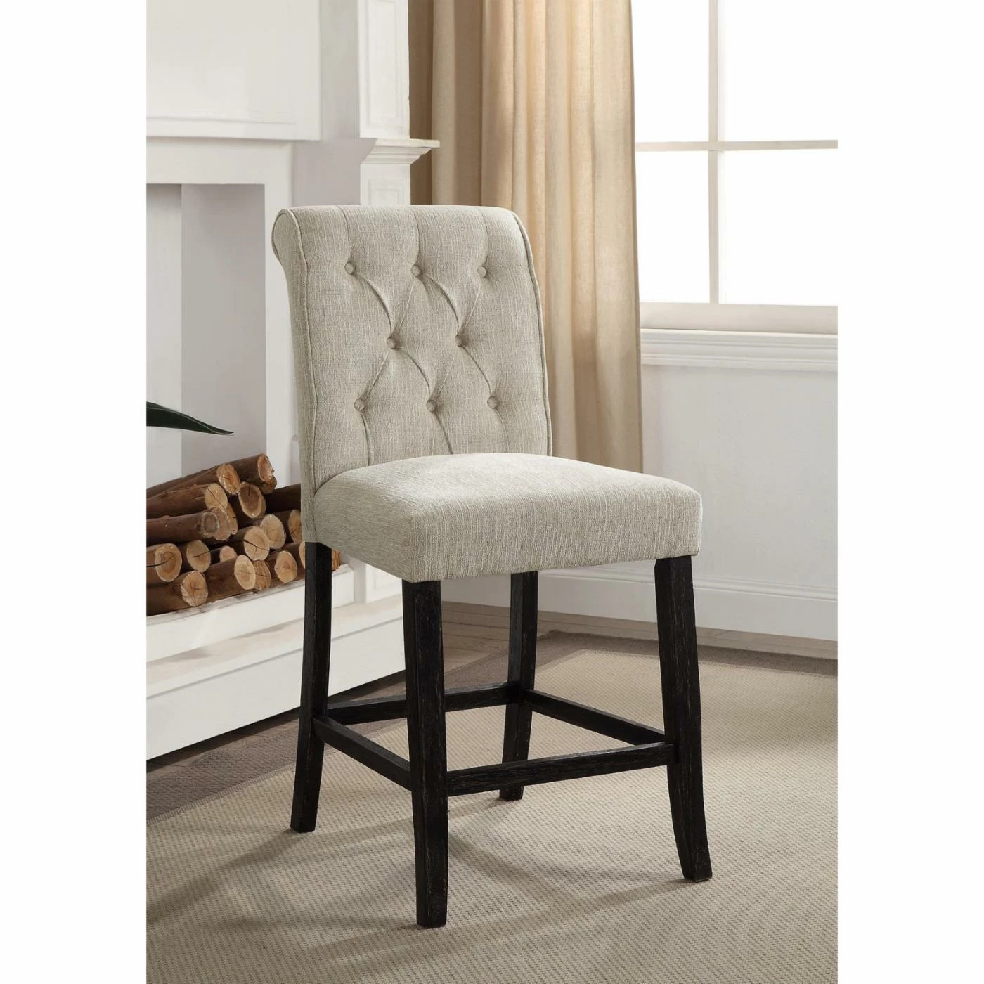 New π Counter Height Chairs Furniture Of America Verona Contemporary Chenille Counter Height Chair - Set Of 2 π₯° - Image 3