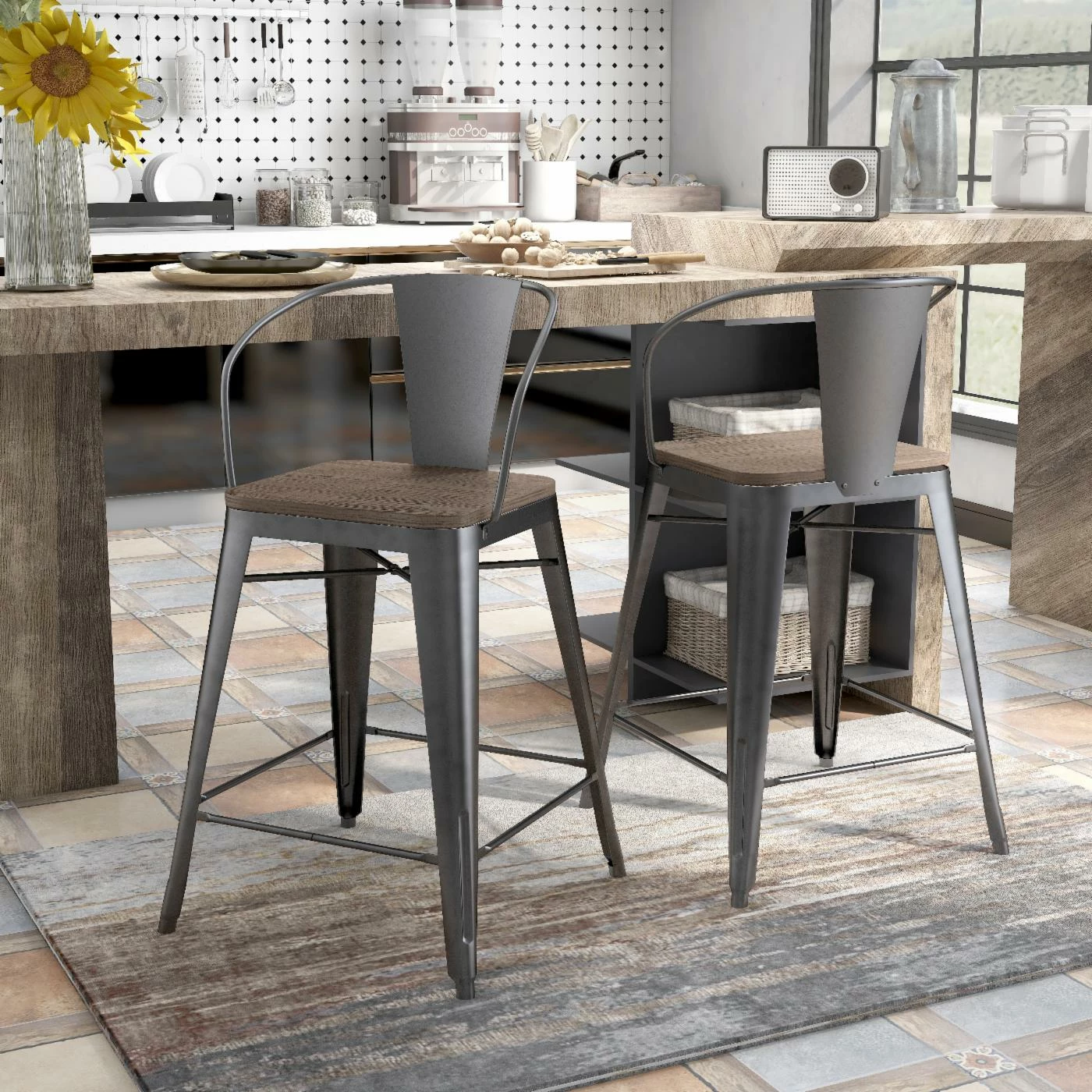 Wholesale π Furniture Of America Mountina Low Back Counter Height Chairs - Set Of 2 π₯° - Image 3