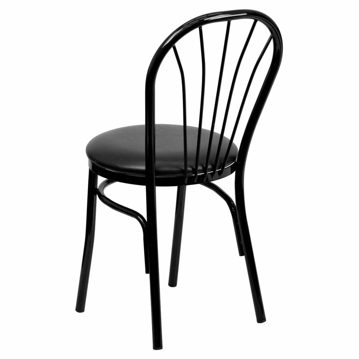 Best Pirce π Side Chairs Flash Furniture Hercules 20 In. Black Metal And Vinyl Fan Back Restaurant Chair β€οΈ - Image 3