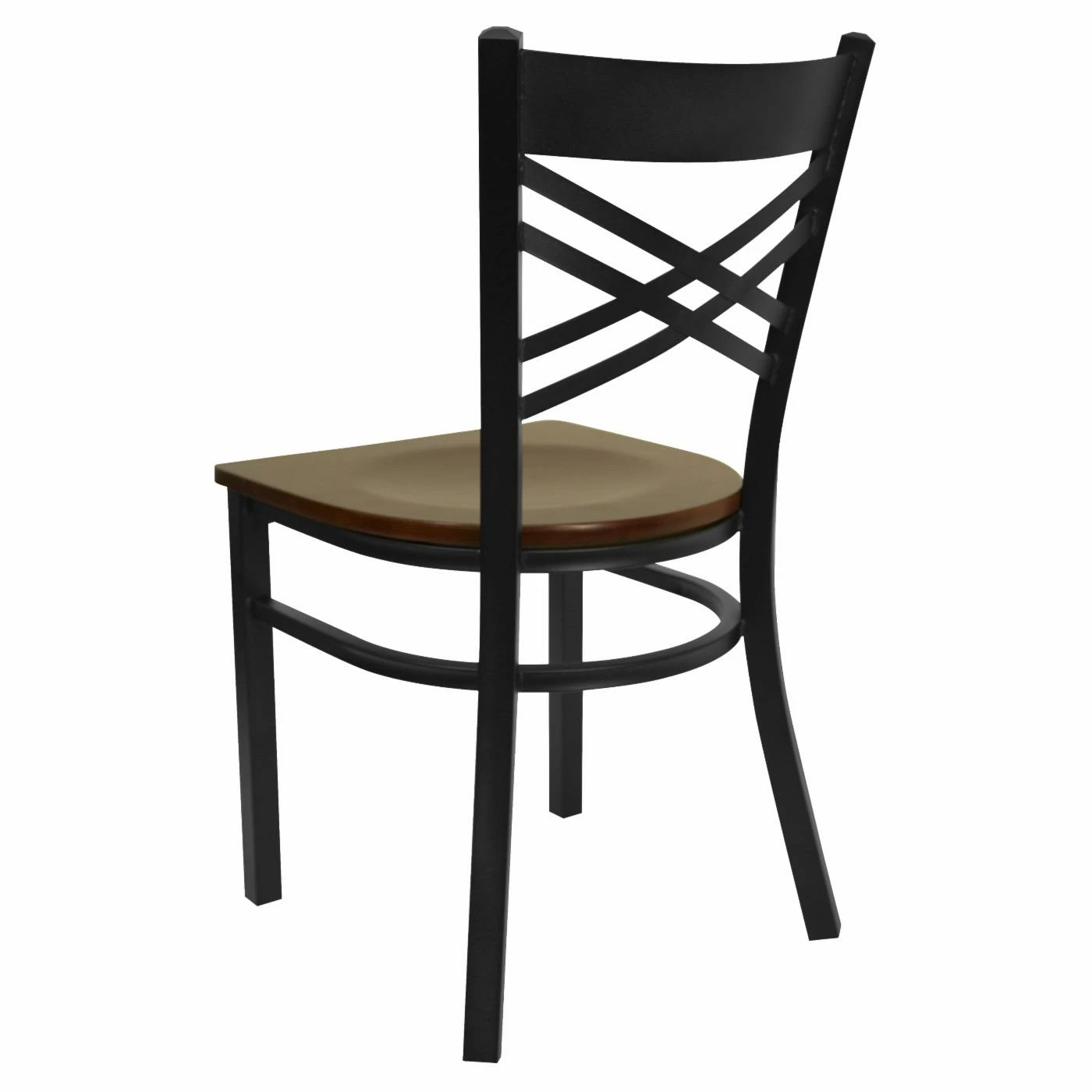 Best reviews of π Side Chairs Flash Furniture Hercules 17.25 In. Black Metal And Wood X Back Restaurant Chair π - Image 3