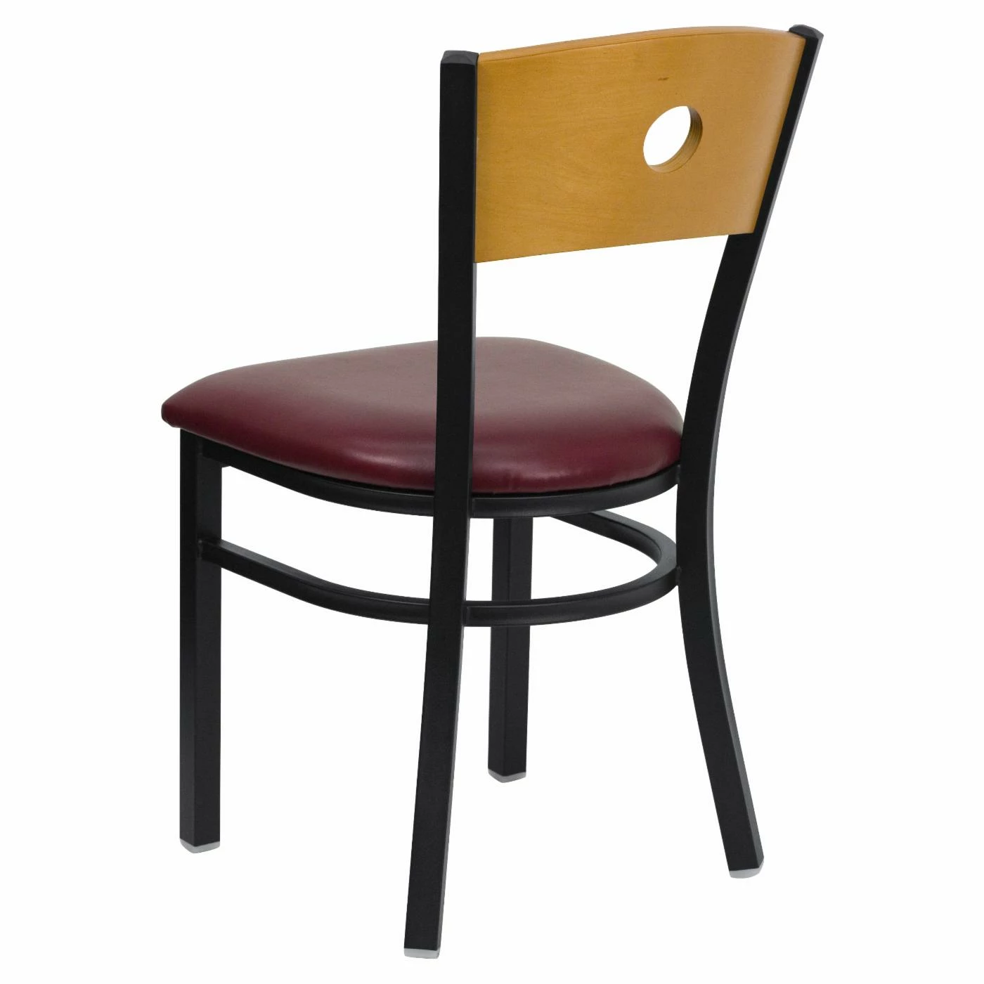 Budget π Side Chairs Flash Furniture Hercules 19 In. Wood Circle Back Restaurant Chair With Vinyl Seat π - Image 3