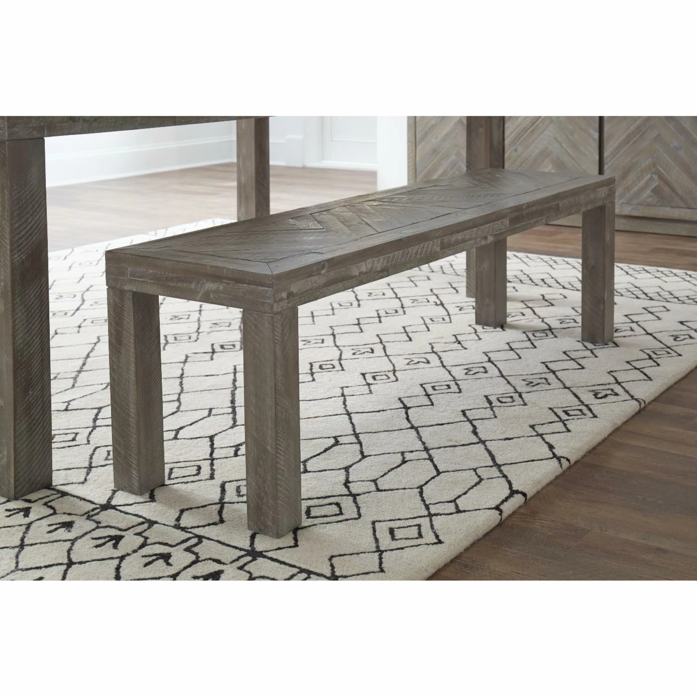 Brand new โญ Modus Herringbone Solid Wood Dining Bench ๐ - Image 3