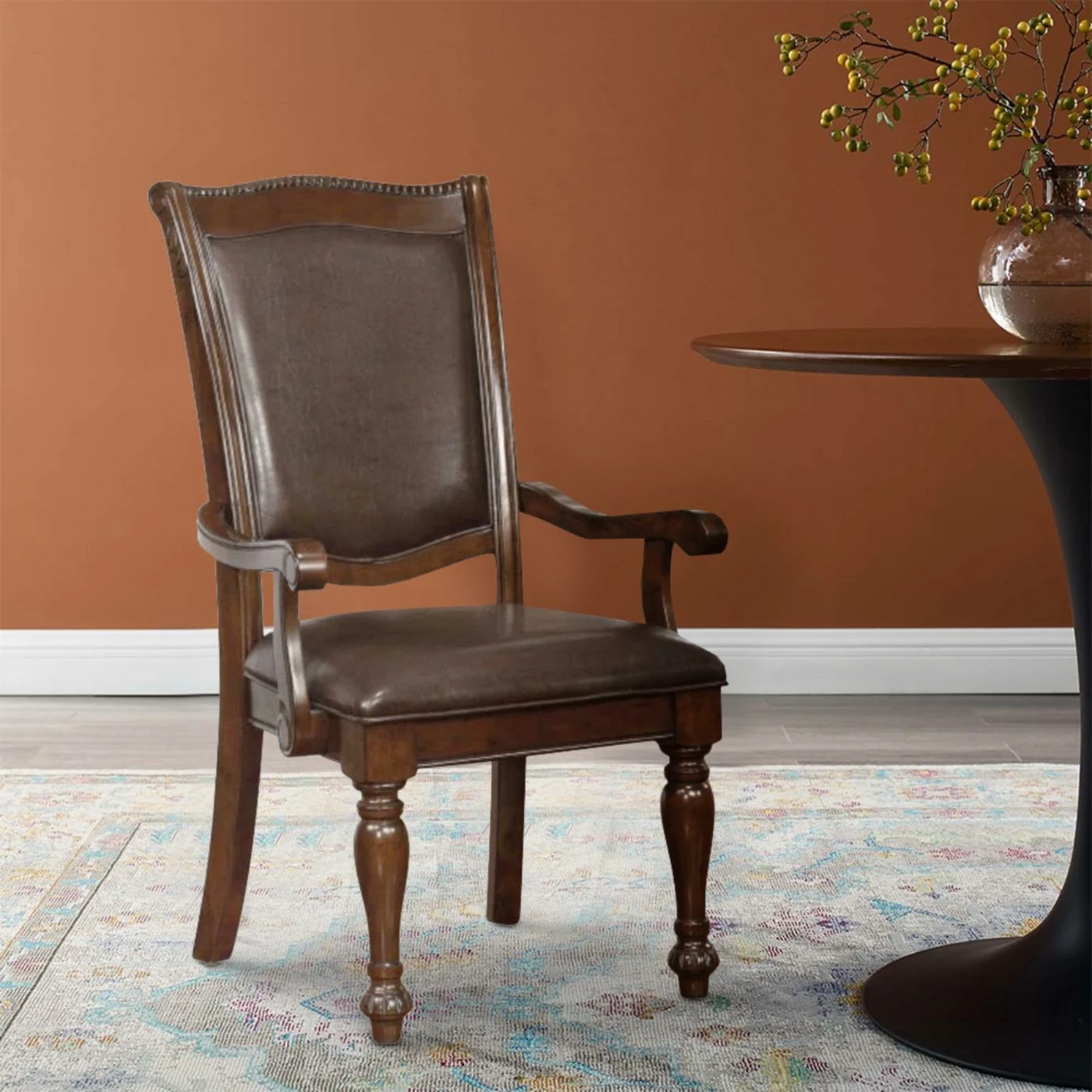 Best Sale π Formal Dining Chairs Benzara Alpena Traditional Formal Dining Arm Chair - Set Of 2 π - Image 2