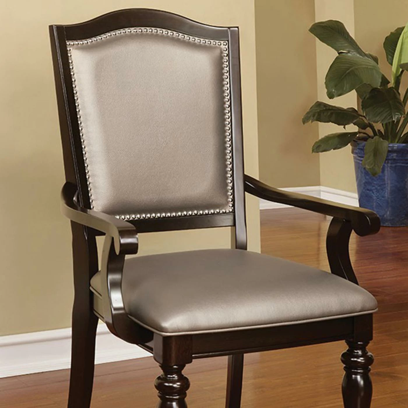 Promo π Formal Dining Chairs Benzara Harrington Faux Leather Dining Arm Chair - Set Of 2 π₯° - Image 2