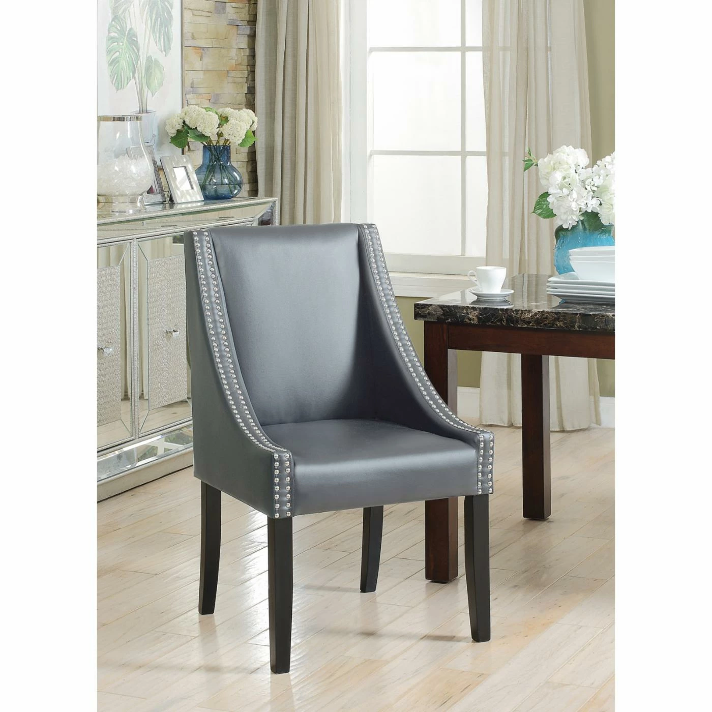 Top 10 π Side Chairs Chic Home Hayes Dining Side Chair With Nailhead Trim - Set Of 2 π - Image 2