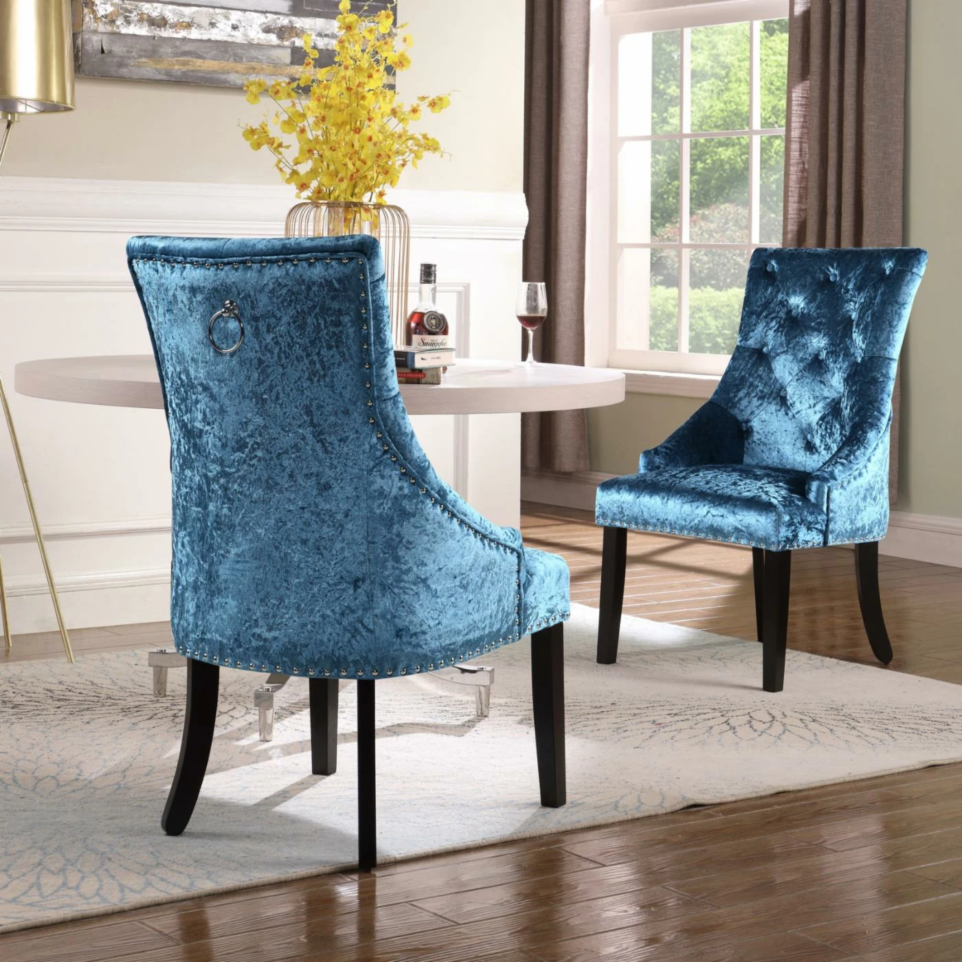Best Sale β€οΈ Side Chairs Chic Home Raziela Tufted Velvet Dining Side Chair With Nailhead Trim - Set Of 2 π - Image 2