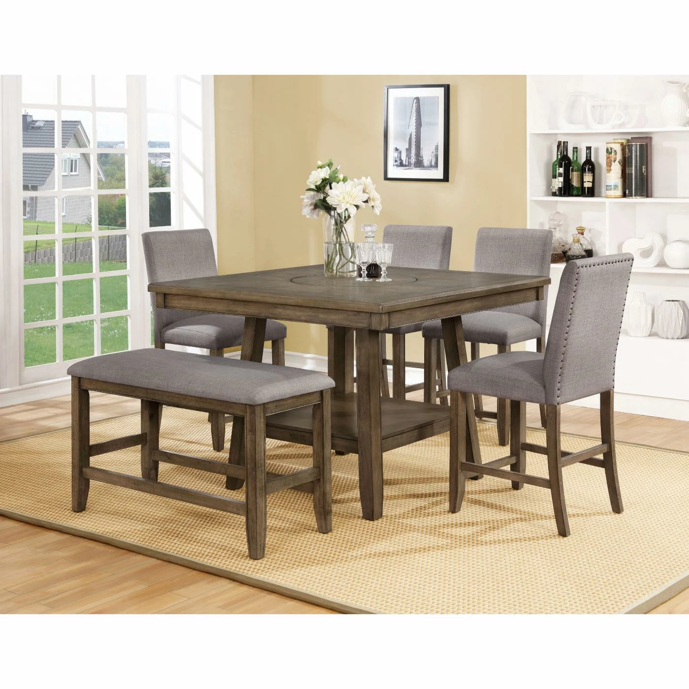 Wholesale π Counter Height Chairs Crown Mark Manning Upholstered Backless Counter Height Dining Bench β - Image 2