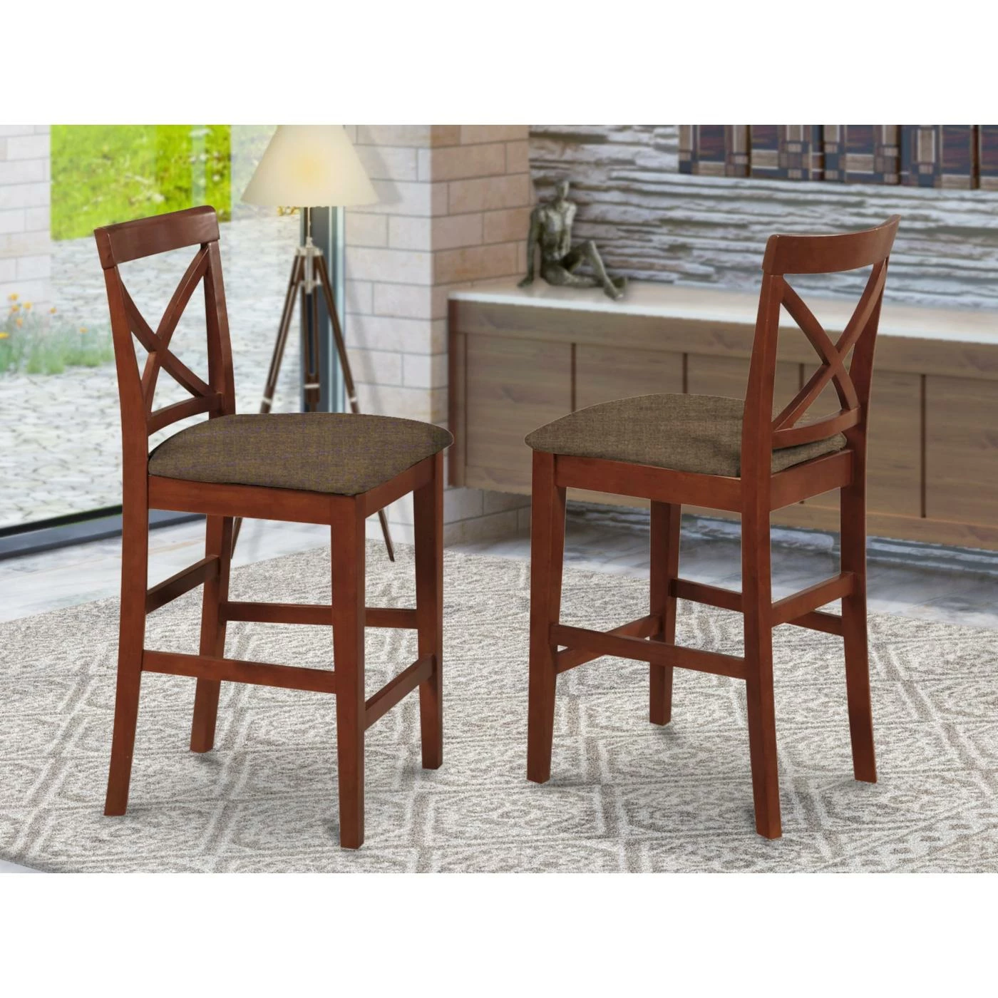 Flash Sale π₯° Formal Dining Chairs East West Furniture Pub Counter Height Dining Chair - Set Of 2 π - Image 2