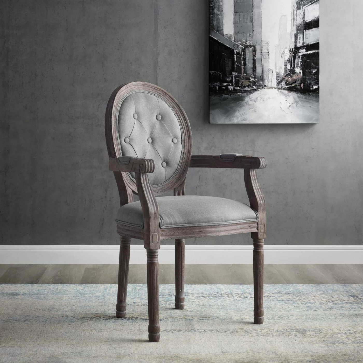 Cheapest π Formal Dining Chairs Modway Arise Vintage French Upholstered Fabric Dining Armchair β€οΈ - Image 2