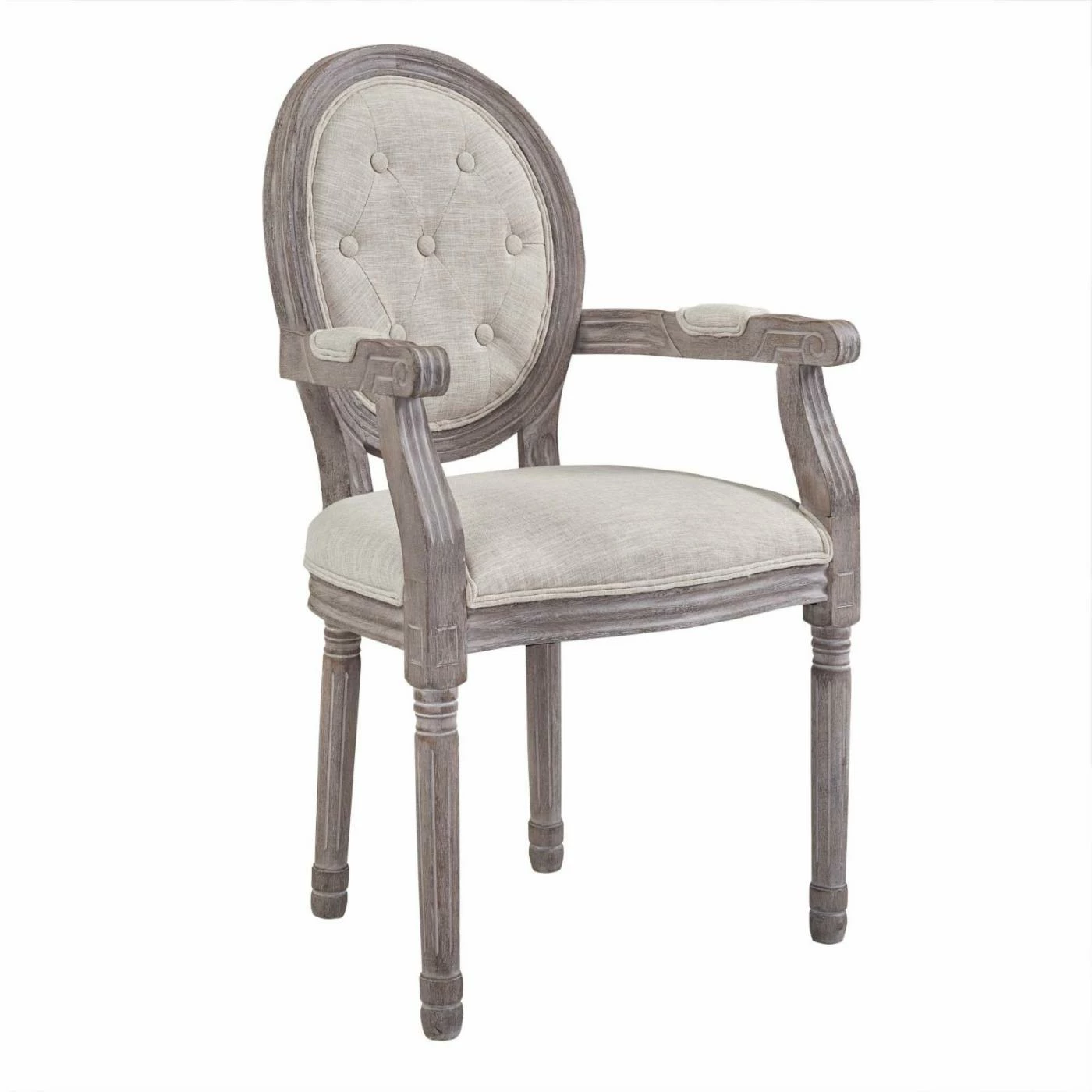 Discount 𧨠Formal Dining Chairs Modway Arise Vintage French Upholstered Fabric Dining Arm Chair βοΈ - Image 2