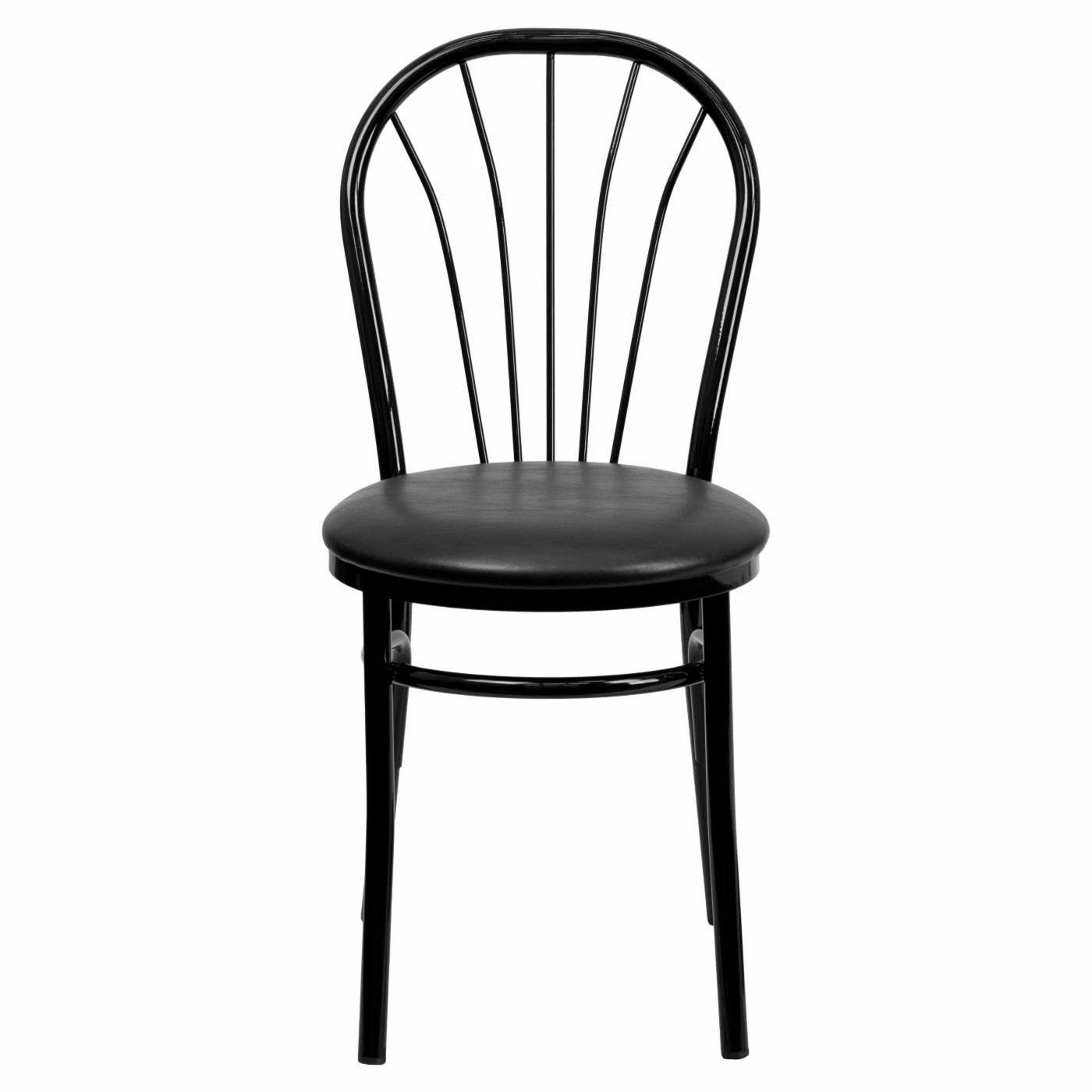 Best Pirce π Side Chairs Flash Furniture Hercules 20 In. Black Metal And Vinyl Fan Back Restaurant Chair β€οΈ - Image 2