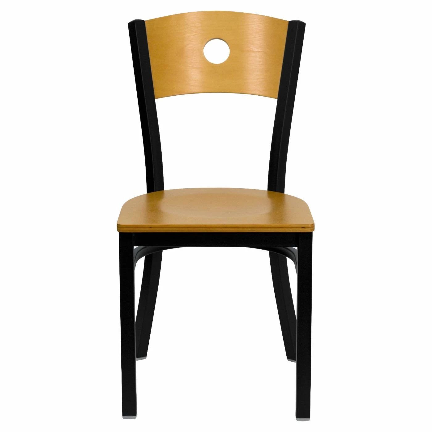 Cheapest β Side Chairs Flash Furniture Hercules 17.25 In. Metal And Natural Wood Circle Back Restaurant Chair π - Image 2