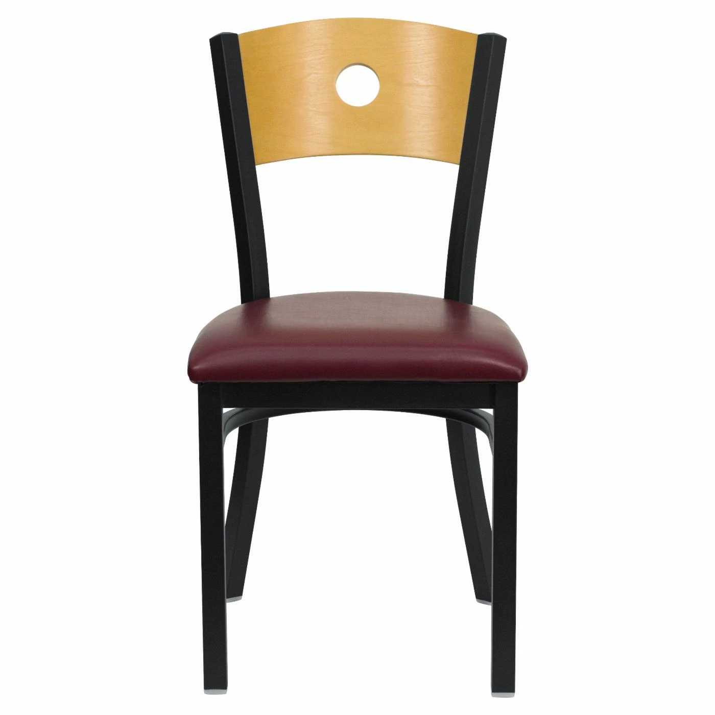 Budget π Side Chairs Flash Furniture Hercules 19 In. Wood Circle Back Restaurant Chair With Vinyl Seat π - Image 2