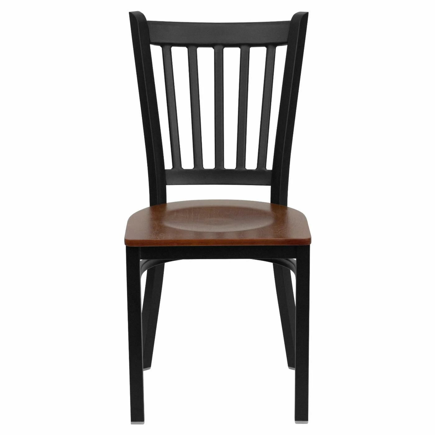 Best Pirce π Side Chairs Flash Furniture Hercules 17.25 In. Metal And Wood Vertical Slat Back Restaurant Chair π - Image 2