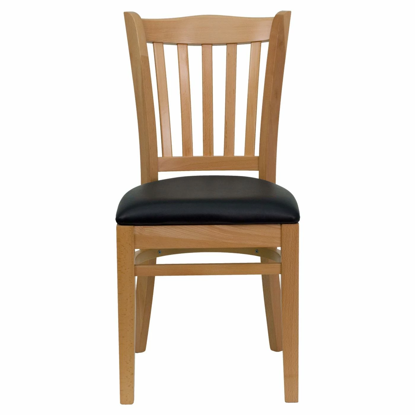 Wholesale ✨ Casual Dining Chairs Flash Furniture Hercules 19.25 In. Natural Wood Vertical Slat Back Restaurant Chair With Vinyl Seat ❤️ - Image 2