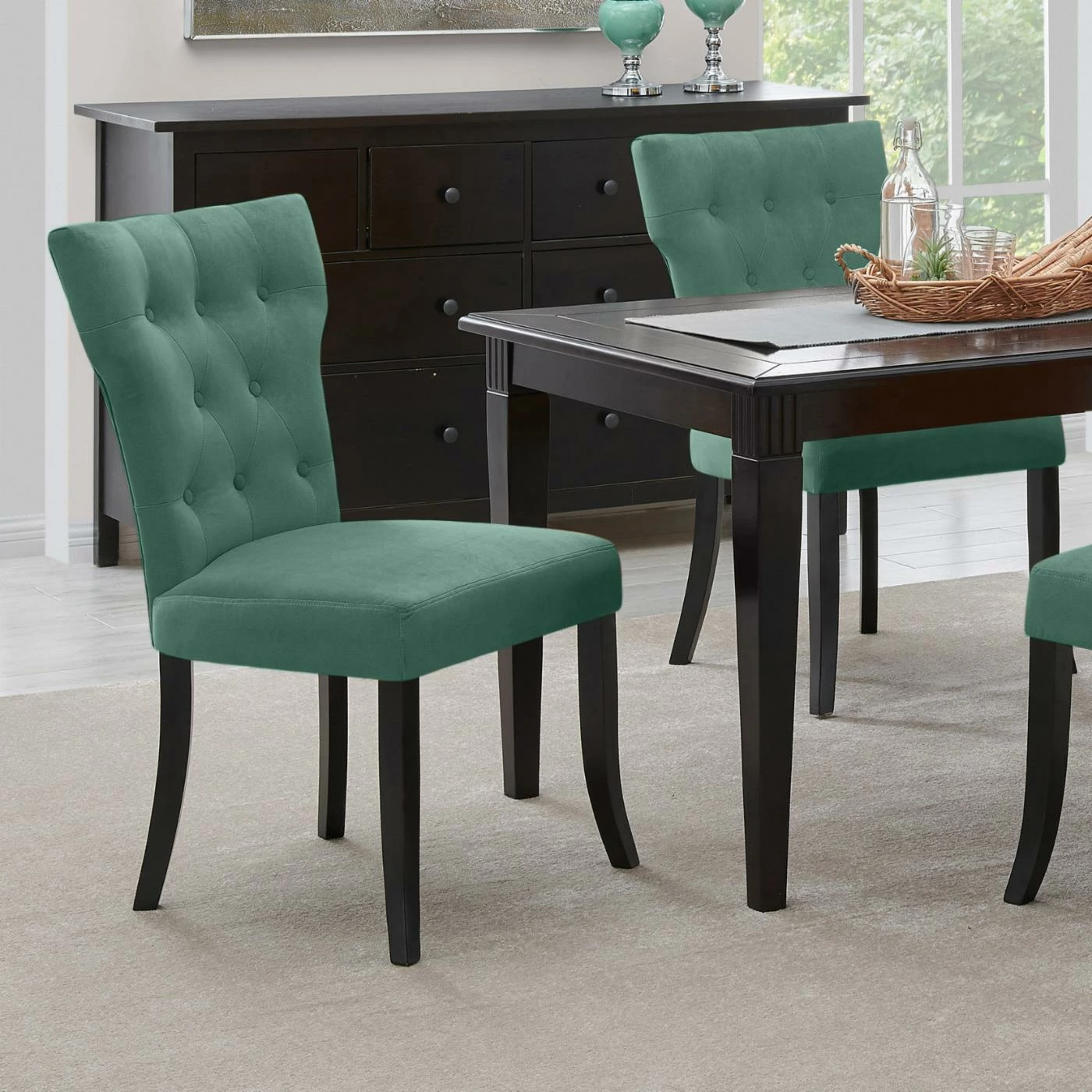 Promo β¨ Formal Dining Chairs Handy Living Sabra Velvet Diamond Button-Tufted Armless Chair - Set Of 2 π - Image 2