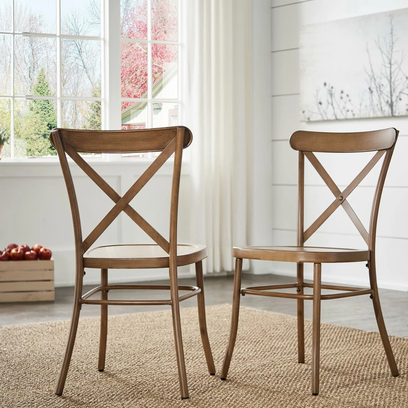 Wholesale 𧨠Side Chairs HumbleNest Countryside Metal Cross Back Dining Side Chair - Set Of 2 ⨠- Image 2