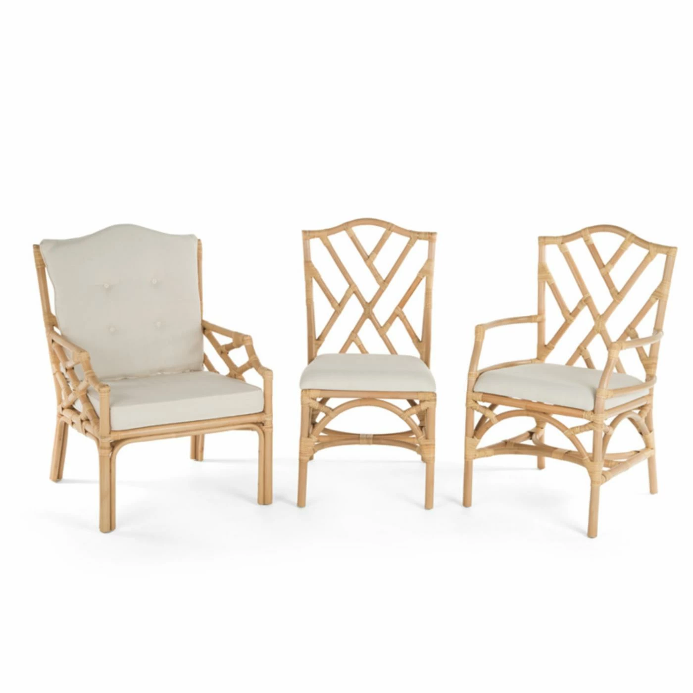 Cheap π Side Chairs KOUBOO Rattan Chippendale Upholstered Dining Chair - Set Of 2 π₯ - Image 2