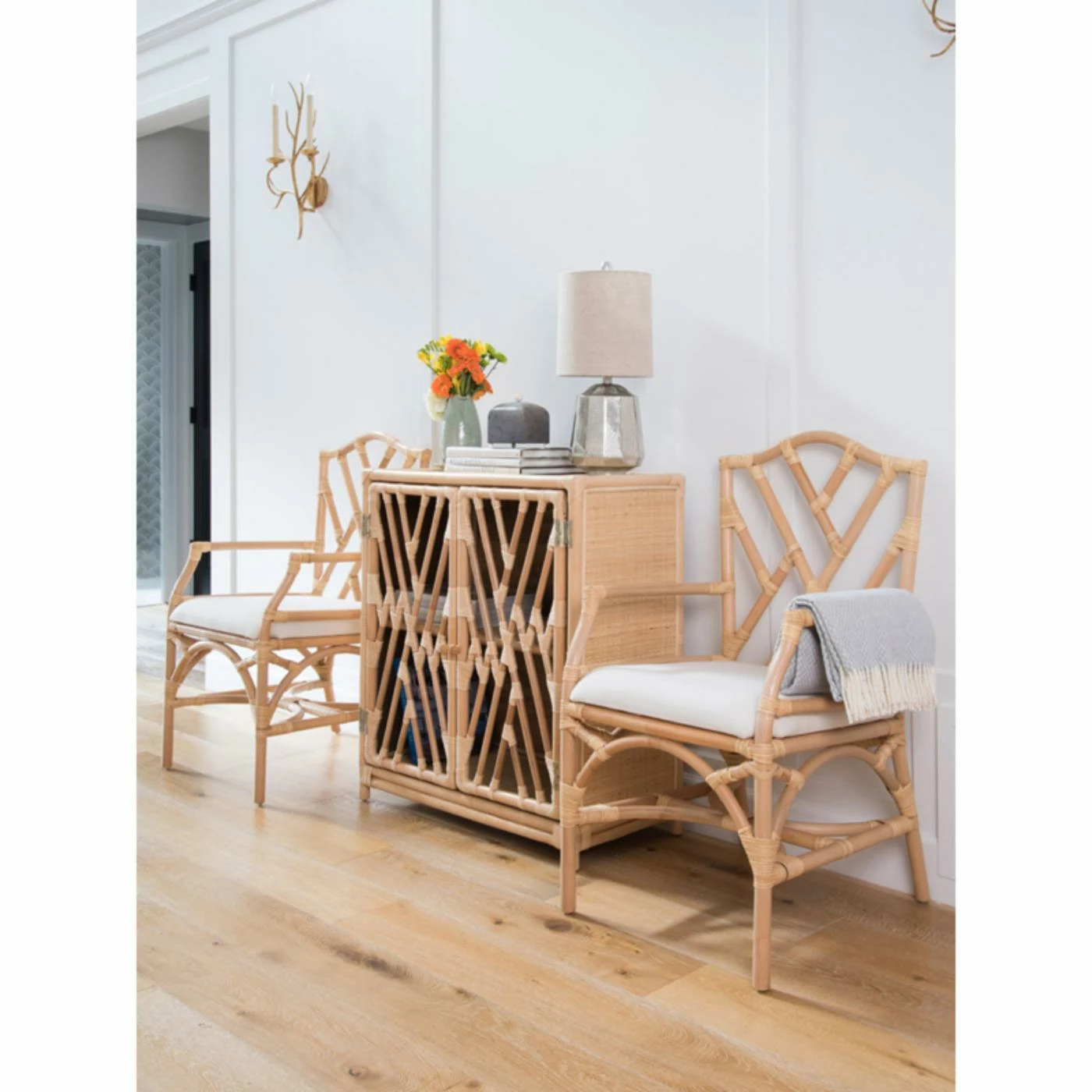 Coupon π Formal Dining Chairs KOUBOO Rattan Chippendale Upholstered Dining Arm Chair - Set Of 2 𧨠- Image 2