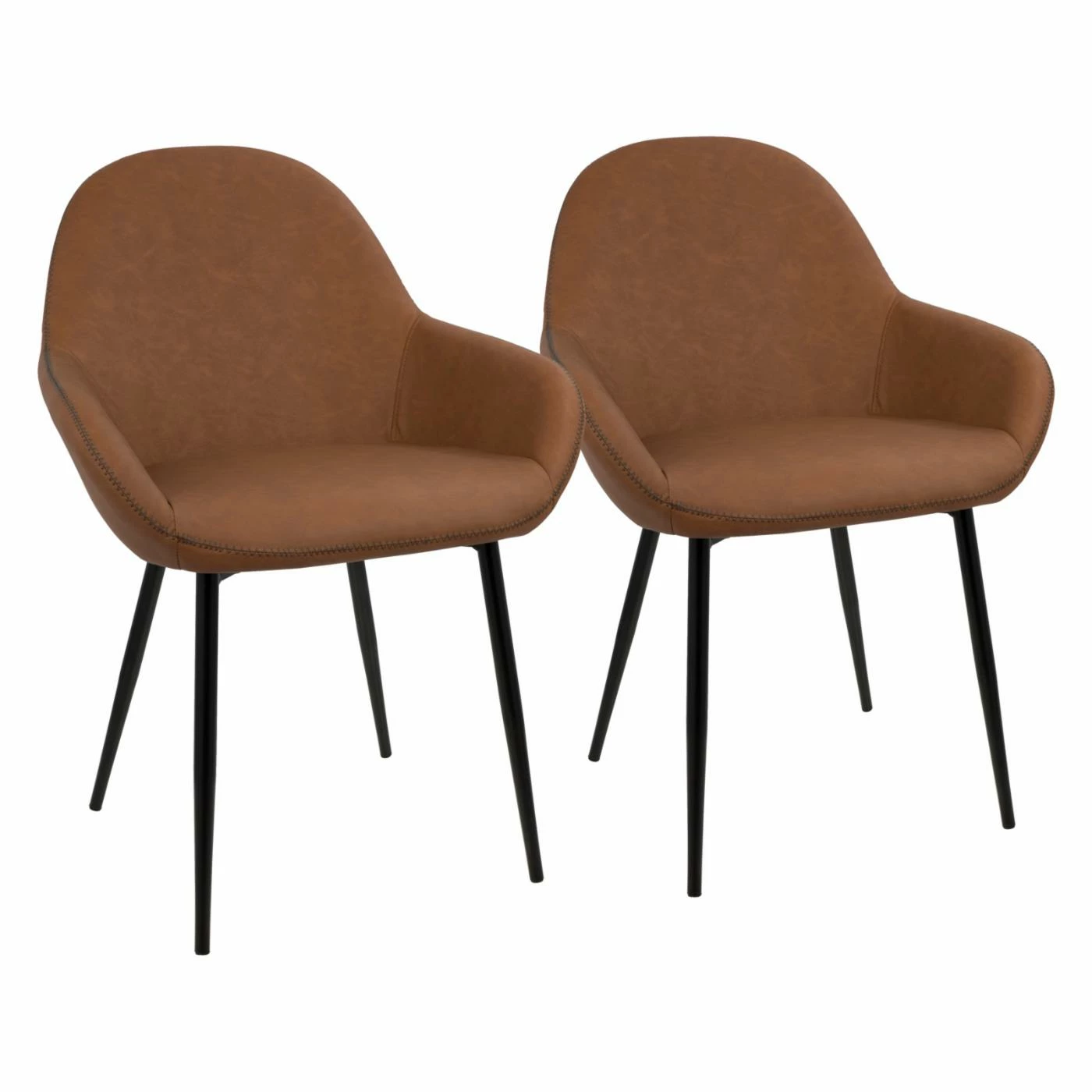 Best reviews of β¨ Casual Dining Chairs LumiSource Clubhouse Vintage Faux Leather Dining Arm Chair - Set Of 2 π - Image 2