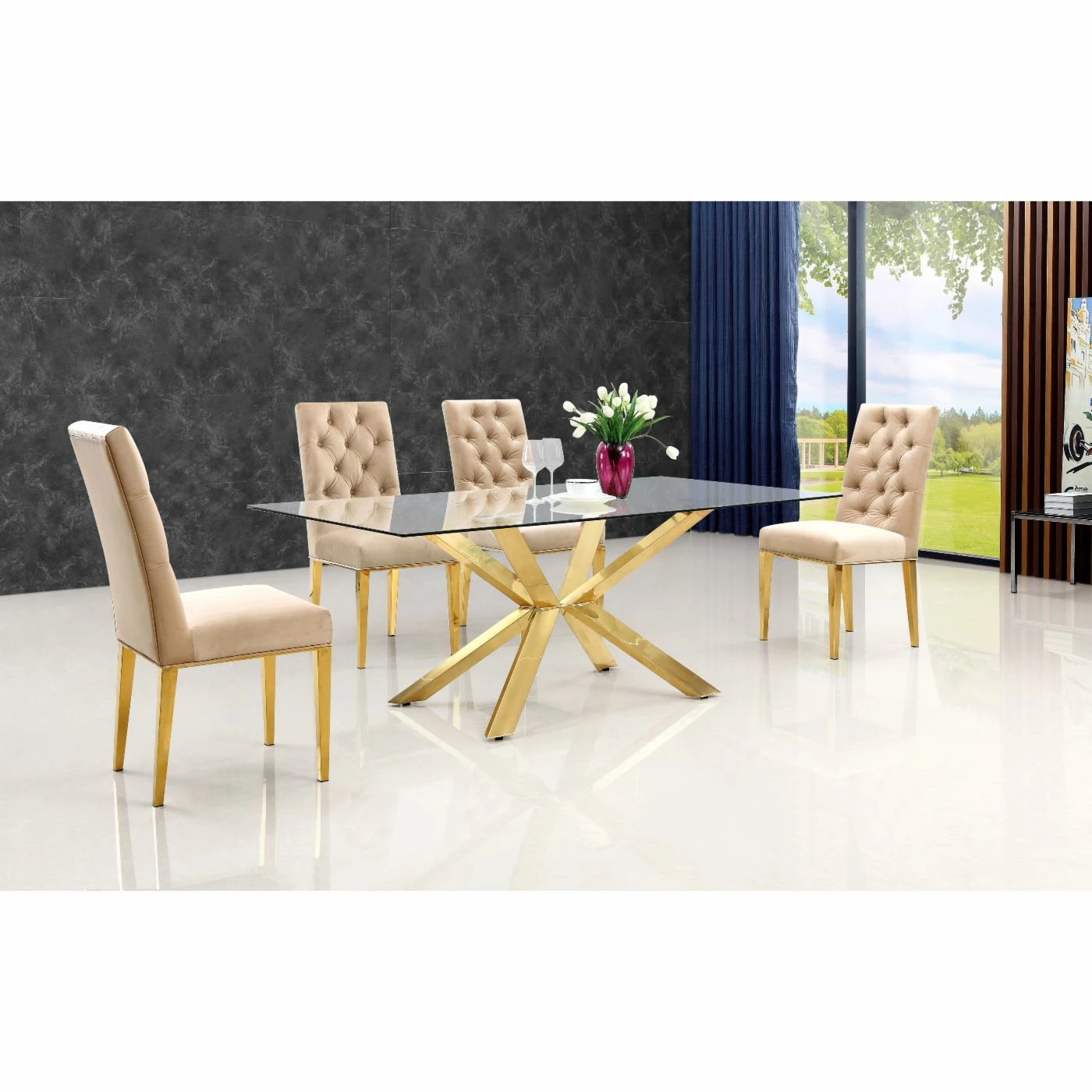 Cheap β€οΈ Side Chairs Meridian Furniture Inc Capri Velvet Dining Chair - Set Of 2 π - Image 2