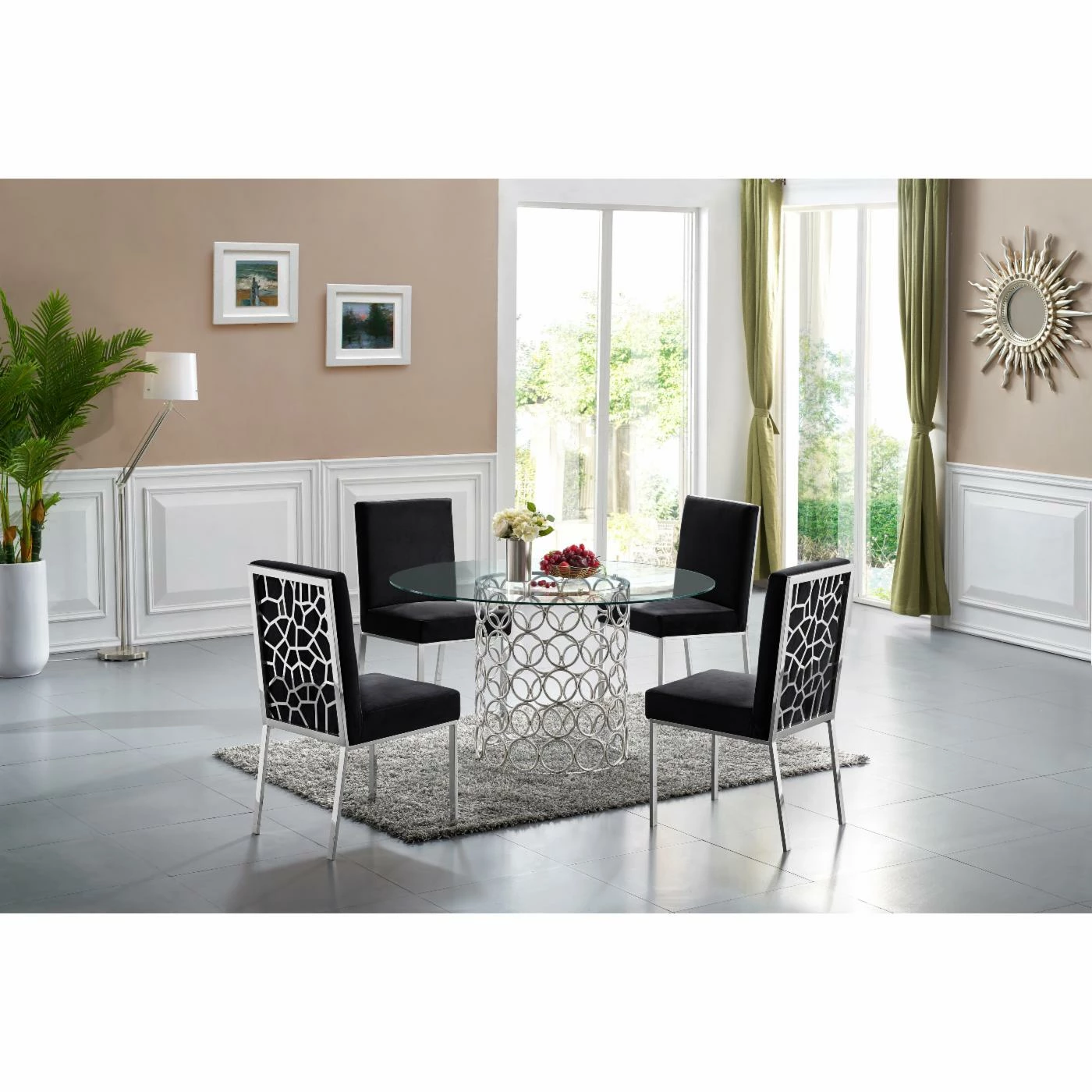 Buy π Side Chairs Meridian Furniture Inc Opal Velvet Dining Chair - Set Of 2 βοΈ - Image 2