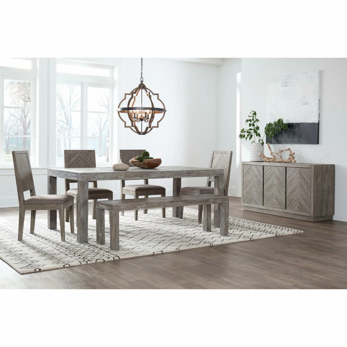 Brand new โญ Modus Herringbone Solid Wood Dining Bench ๐ - Image 2