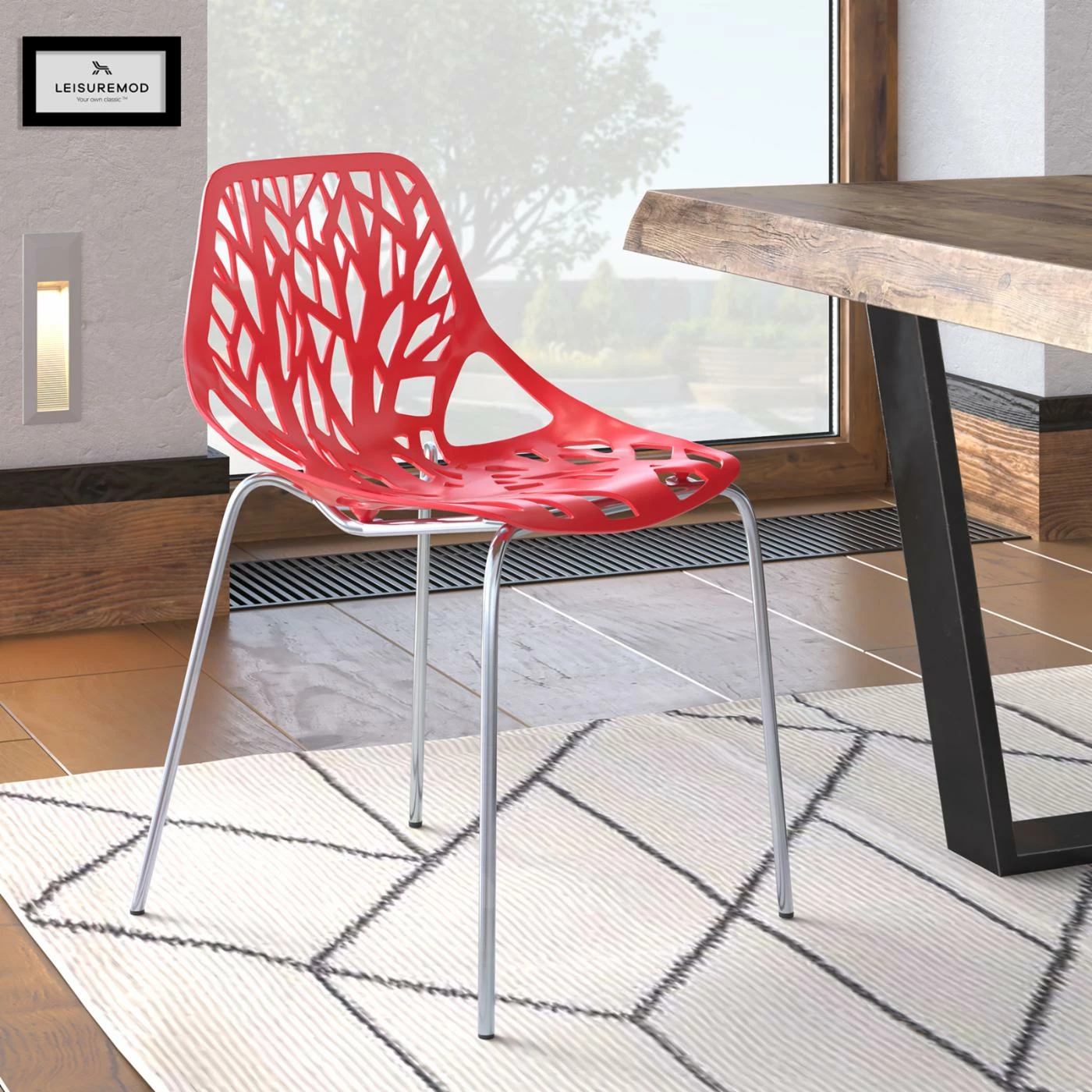 Best deal π₯° Side Chairs LeisureMod Modern Asbury Dining Chair With Chromed Legs β - Image 2