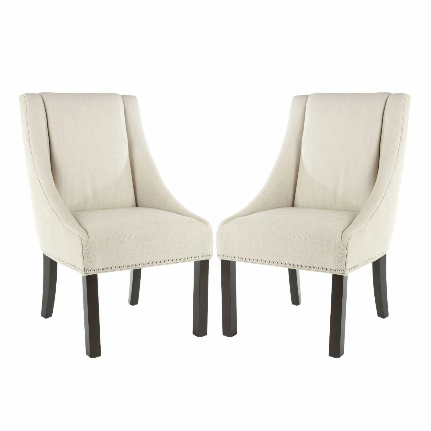 Cheapest π Formal Dining Chairs Safavieh Molly Beige Sloping Arm Sling Dining Chairs - Set Of 2 π - Image 2
