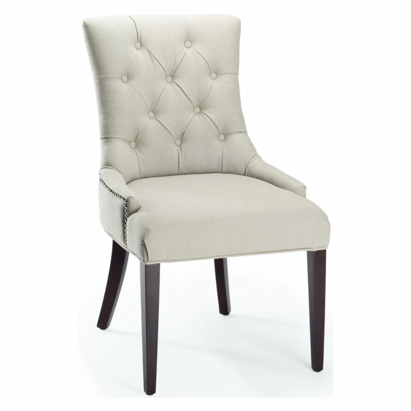 Discount 𧨠Formal Dining Chairs Safavieh Amanda Linen Tufted Dining Chair With Nail Heads π - Image 2