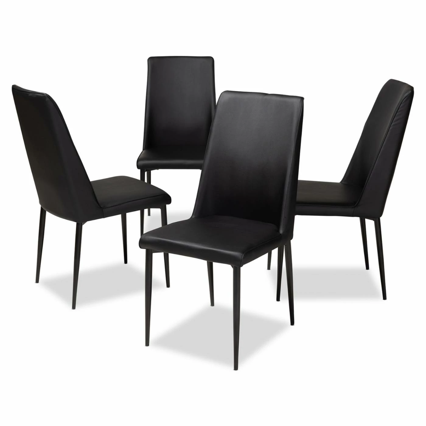 Outlet π Side Chairs Baxton Studio Chandelle Faux Leather Dining Side Chair - Set Of 4 π - Image 2