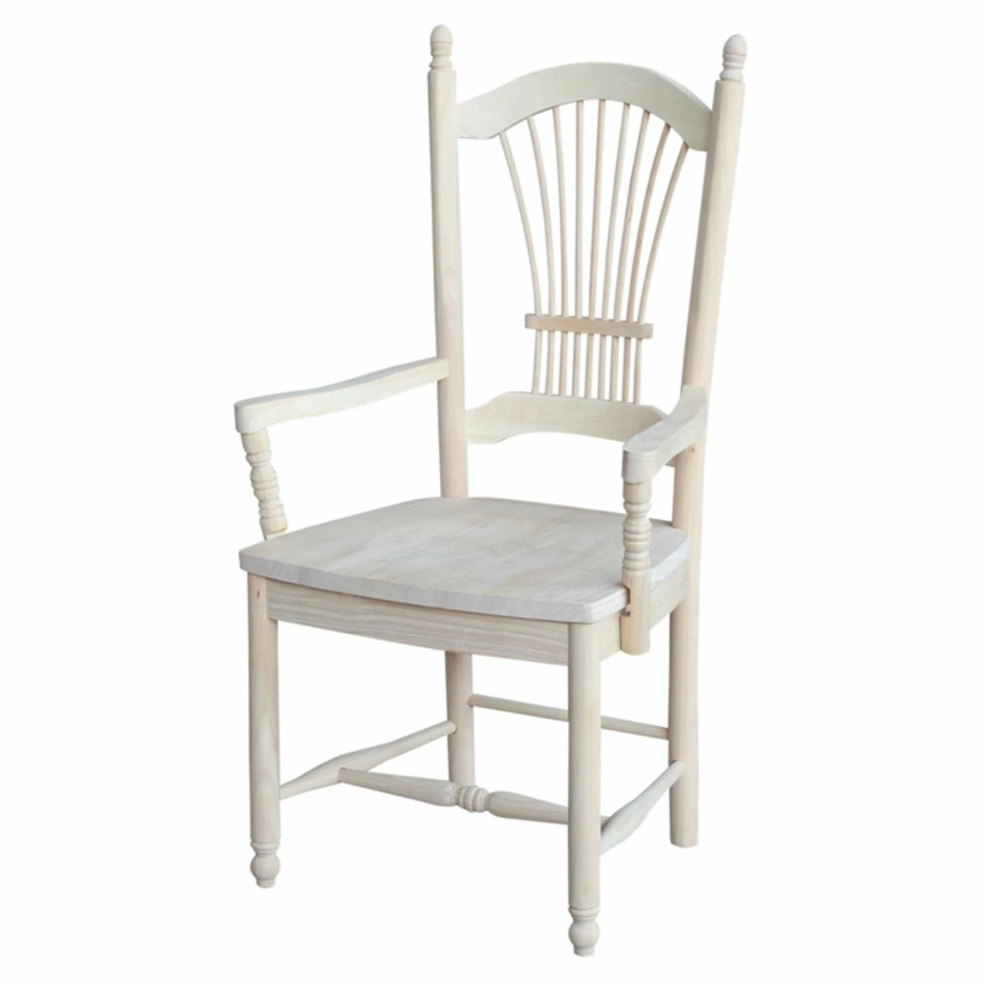 Wholesale βοΈ Casual Dining Chairs International Concepts Unfinished Ellery Sheaf Back Arm Chair π€© - Image 2